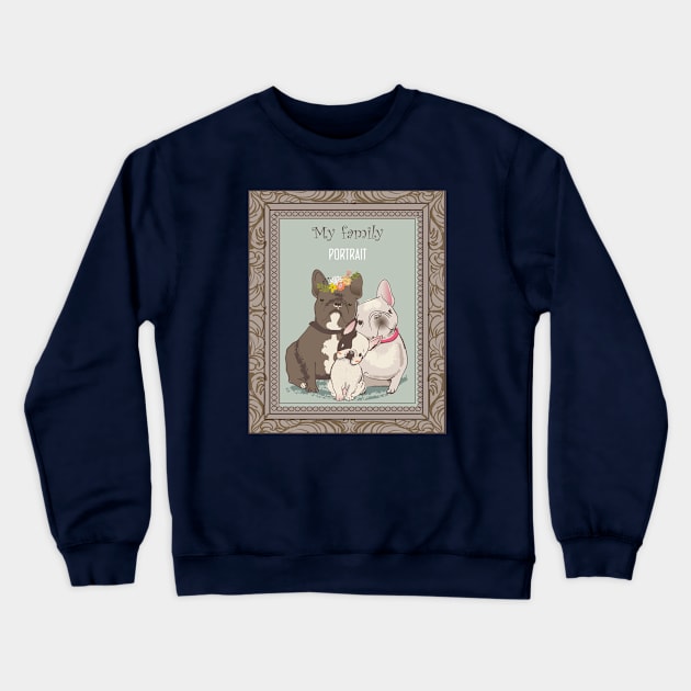 Bulldog Family Crewneck Sweatshirt by EveFarb